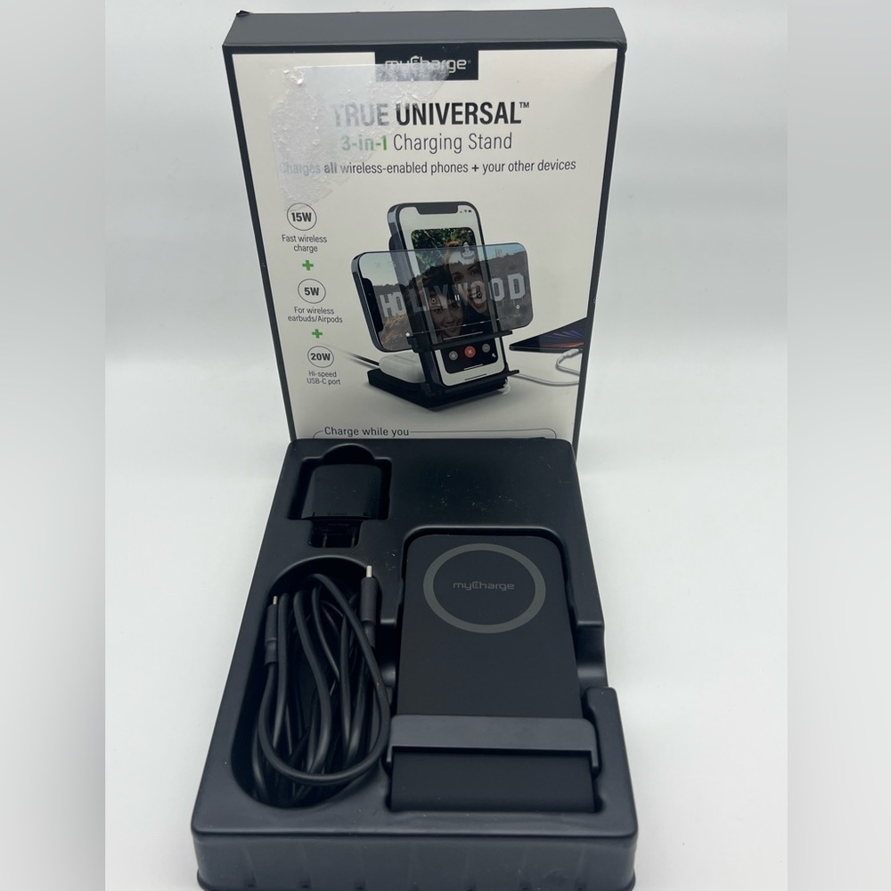 MyCharge True Universal 3-in-1 Wireless Charging Stand for iPhones Airpods 20W